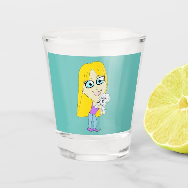 Vaso De Chupito Chibi con un elemento emergente (Anverso)