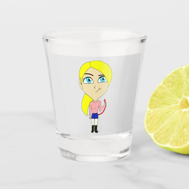 Vaso De Chupito chibi "mal" chica (Anverso)
