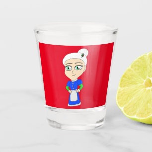Vaso De Chupito Chibi traje azul Sra. Claus