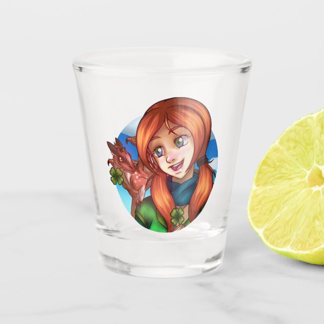 Vaso De Chupito Chica afortunado (Anverso)