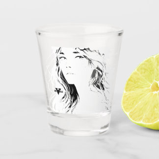 Vaso De Chupito Chica Anime Floral Hermosa – Estética Suave en Pas