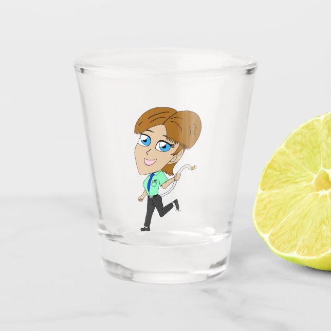 Vaso De Chupito chica chibi con cola (Anverso)
