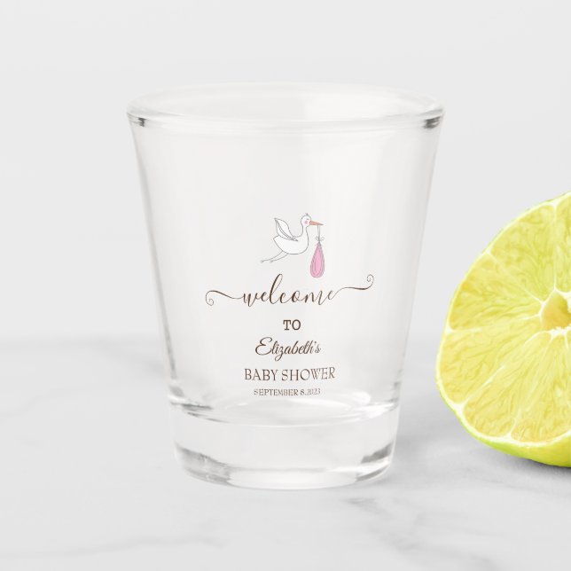 Vaso De Chupito Chica Cigüeña Linda (Anverso)