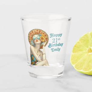 Vaso De Chupito Chica de glamour retro 21 años para ella