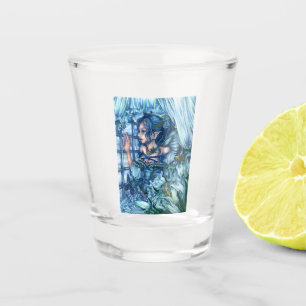 Vaso De Chupito Chica de hadas espumosas vista de un invierno de z