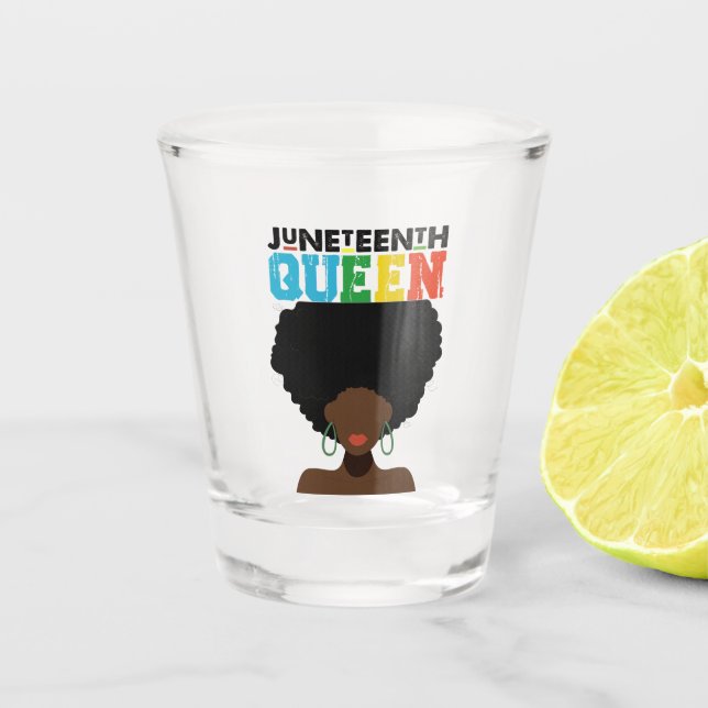 Vaso De Chupito Chica de Melanin de la Reina Negra de junio (Anverso)