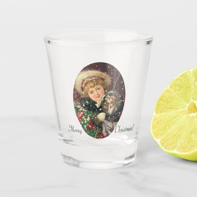Vaso De Chupito Chica de navidades con pipa (Anverso)