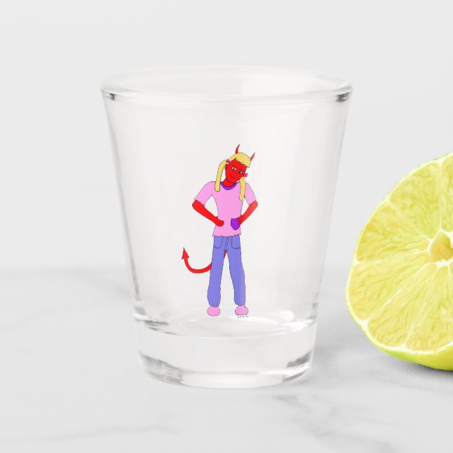 Vaso De Chupito chica diablo (Anverso)