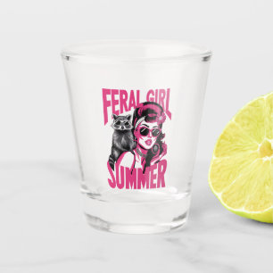 Vaso De Chupito Chica Feral de Vintage Summer Opossum Funny Raccoo