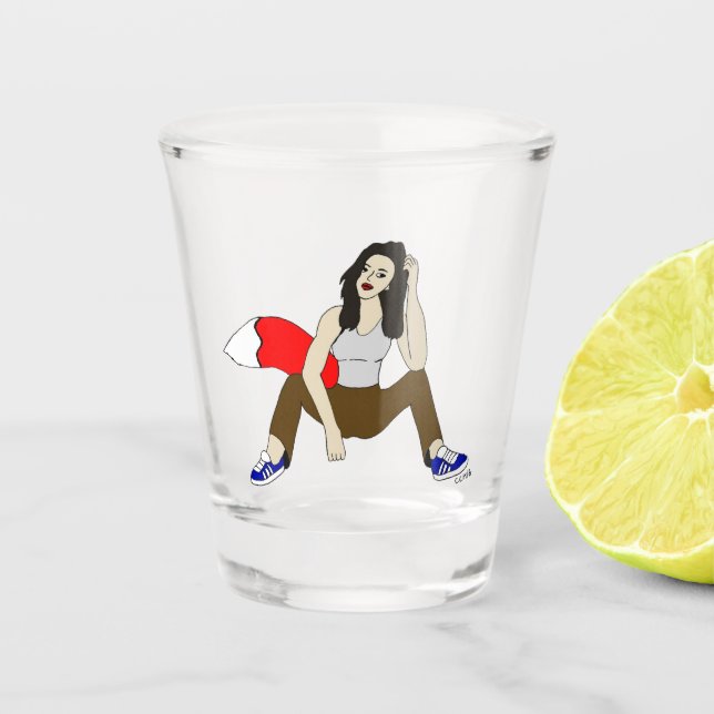 Vaso De Chupito chica foxy (Anverso)