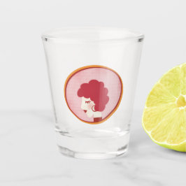 Vaso De Chupito Chica Redhead en el espejo