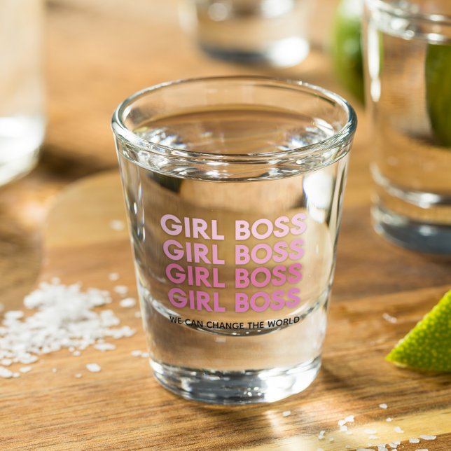 Vaso De Chupito Chica rosa moderno Jefe mejor regalo para Girly (Subido por el creador)