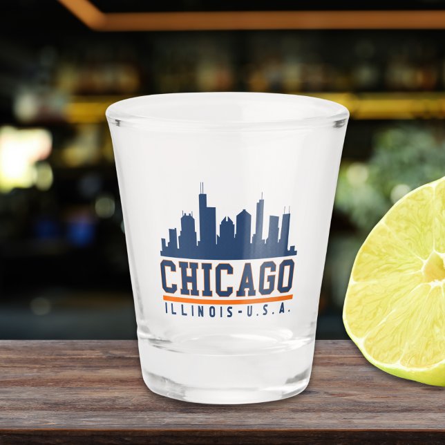 Vaso De Chupito Chicago, Illinois Architectural Skyline (Subido por el creador)