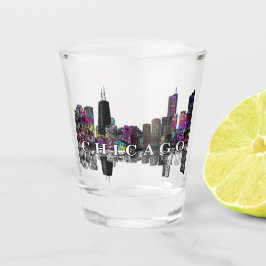 Vaso De Chupito Chicago Illinois en graffiti Cristal de disparo