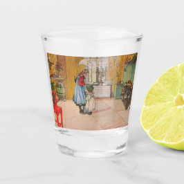 Vaso De Chupito Chicas en la cocina (arte sueco clásico)