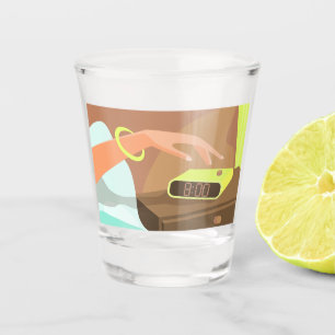 Vaso De Chupito Chicas presionando con la mano el botón de sondeo