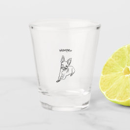 Vaso De Chupito Chihuahua elegante: Decoración de líneas de arte p