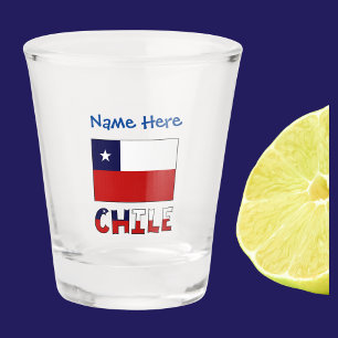Vaso De Chupito Chile Bandera Chilena Azul Personalización