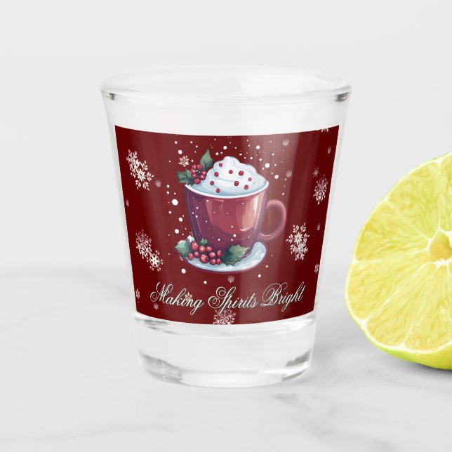 Vaso De Chupito Christmas Cup of Hot Chocolate | Red Shot Glass (Anverso)