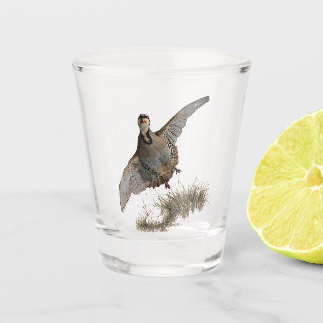 Vaso De Chupito Chukar Partridge, Art (Anverso)