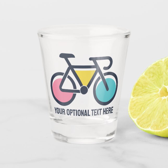 Vaso De Chupito Ciclismo de texto personalizado (Anverso)