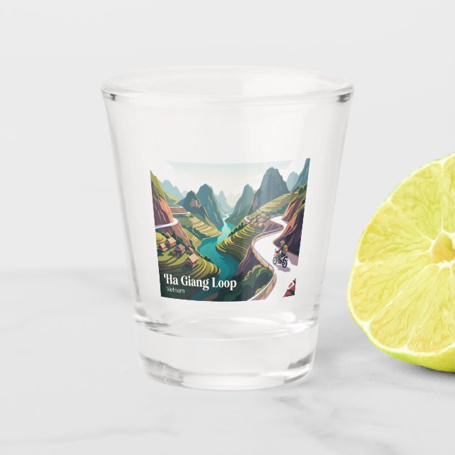 Vaso De Chupito Ciclo de Ha Giang Vietnam (Anverso)