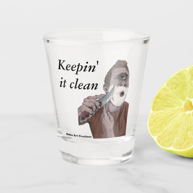 Vaso De Chupito Cíclopes griegos Knife Shave Fantasy Art Shot Glas (Anverso)