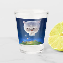 Vaso De Chupito Cielo nocturno soñado con gato