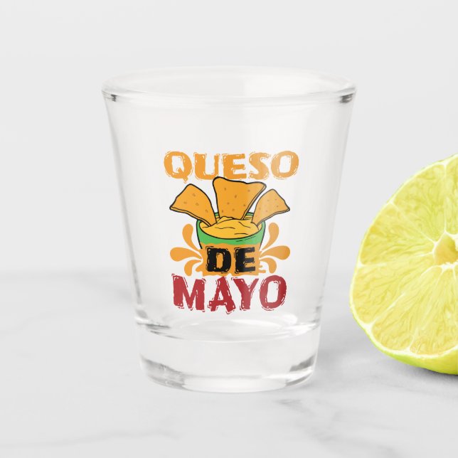 Vaso De Chupito Cinco de Mayo Funny Queso Pun (Anverso)