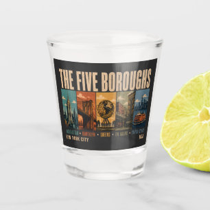 Vaso De Chupito Cinco distritos Nueva York Ciudad NYC Ilustración 