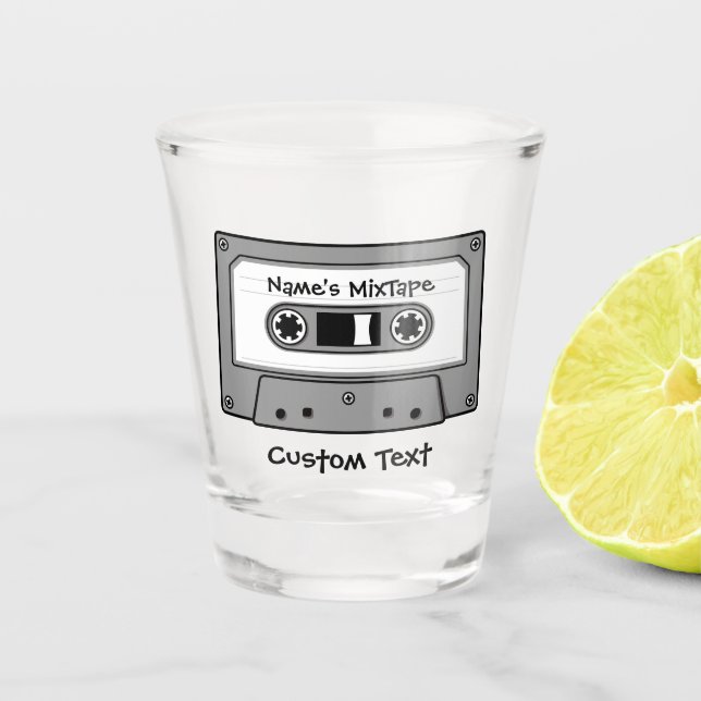 Vaso De Chupito Cinta cassette de audio gris (Anverso)