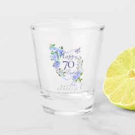 Vaso De Chupito Cinta de Rosa Azul Cumpleaños 70