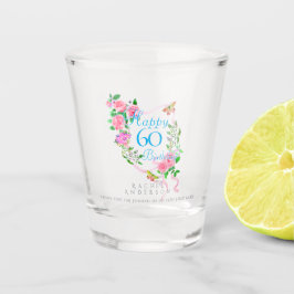 Vaso De Chupito Cinta de Rosa Rosa Cumpleaños 60