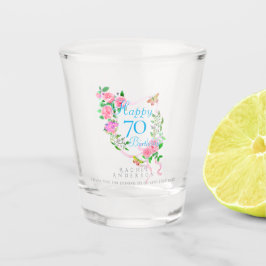 Vaso De Chupito Cinta de Rosa Rosa Cumpleaños 70