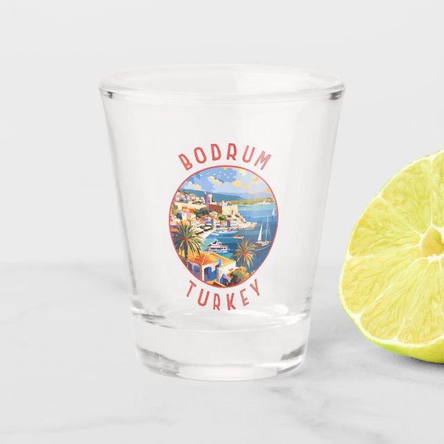 Vaso De Chupito Círculo alterado retro de Bodrum Turkey (Anverso)