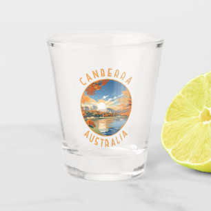 Vaso De Chupito Círculo angustiado retro de Canberra Australia