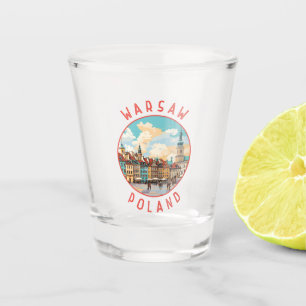 Vaso De Chupito Círculo angustiado retro de Varsovia Polonia