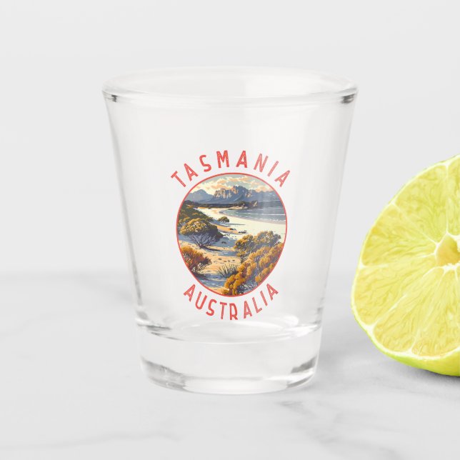 Vaso De Chupito Círculo de alteración retro de Tasmania Australia (Anverso)
