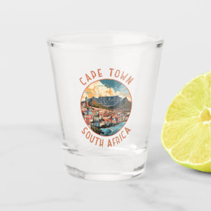 Vaso De Chupito Círculo de angustia retro de Ciudad del Cabo en Su