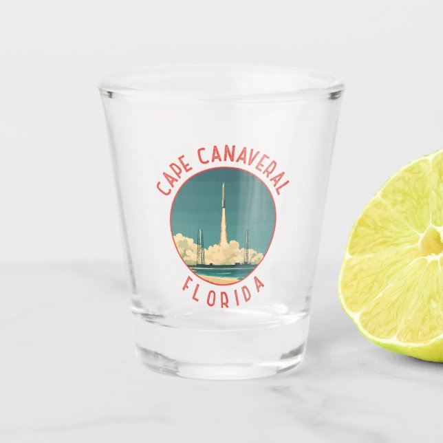 Vaso De Chupito Círculo de angustia retro de la Florida de Cabo Ca (Anverso)