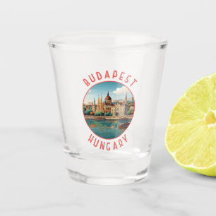 Vaso De Chupito Círculo de Budapest Hungría retro perturbado