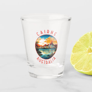 Vaso De Chupito Círculo de Cairns Australia retro perturbado