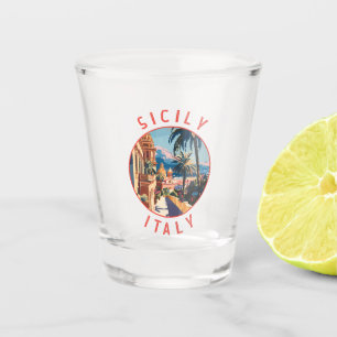 Vaso De Chupito Círculo en crisis de Sicilia Italia