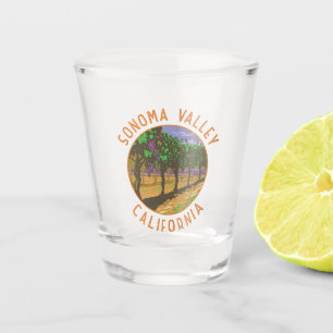 Vaso De Chupito Círculo en problemas retro de Sonoma Valley Califo