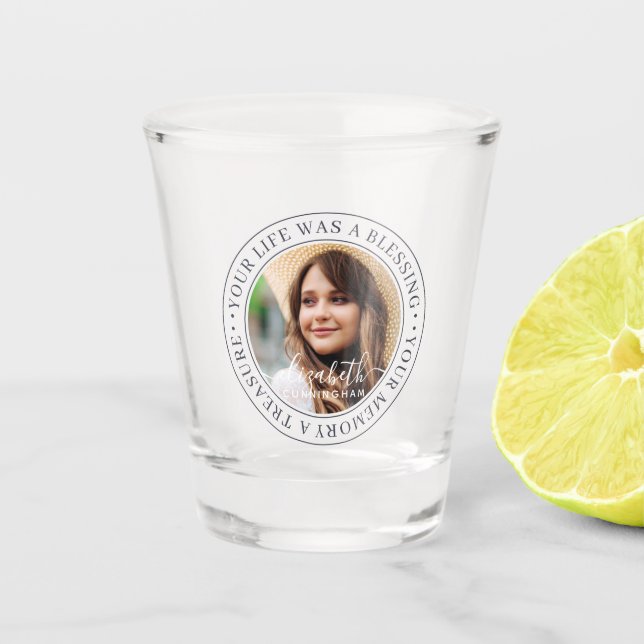 Vaso De Chupito Cita conmemorativa Personalizado de Moda elegante  (Anverso)