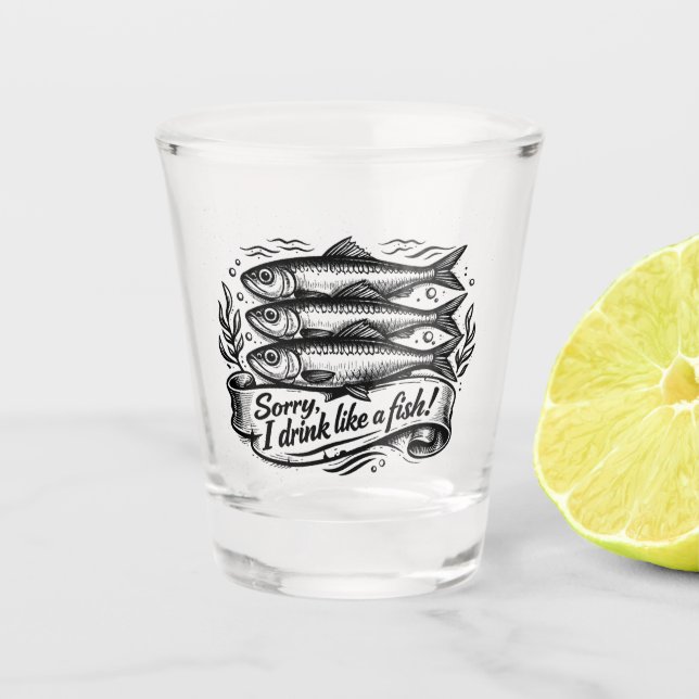Vaso De Chupito Cita de pez sardina lindo (Anverso)