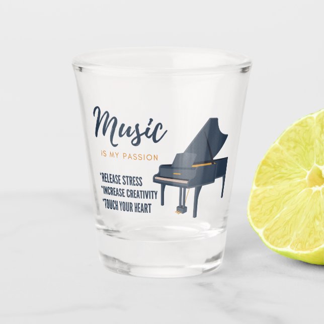 Vaso De Chupito cita de piano, amante de la música (Anverso)
