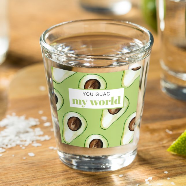 Vaso De Chupito Cita divertida de aguacate verde moderno (Subido por el creador)