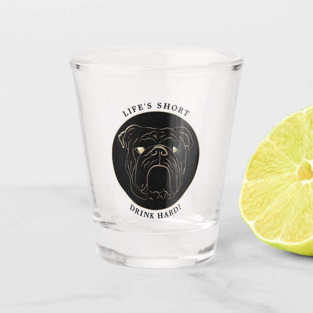 Vaso De Chupito Cita divertida del Bulldog inglés (Anverso)