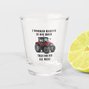 Vaso De Chupito Cita divertida para agricultura Tractor Trabajo du